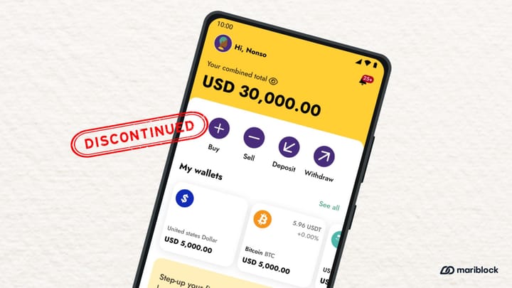 An image of Yellow Card's discontinued retail app